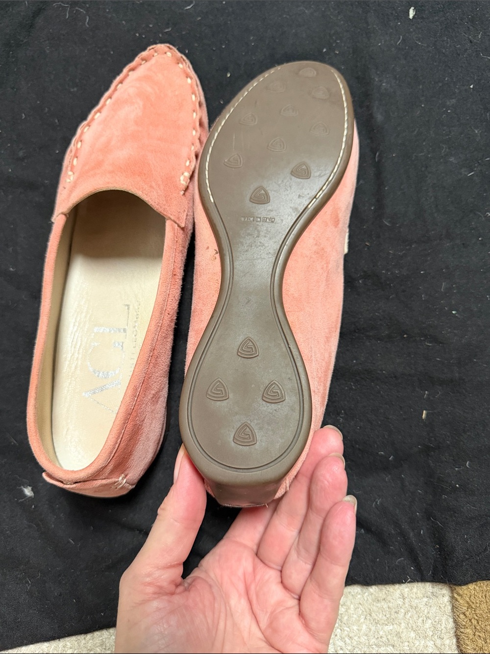 AGL Coral Pink Suede Driving Loafers - Picture 7 of 15